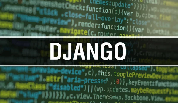 DJANGO with Abstract Technology Binary code Background.Digital b