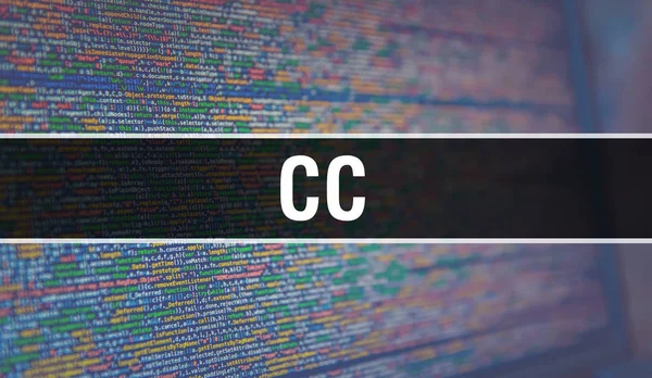 İkili kod dijital teknoloji arka plan ile Cc. Soyut geri