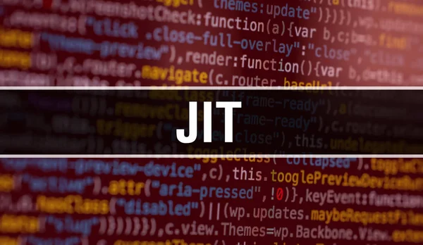 JIT with Abstract Technology Binary code Background.Digital bina