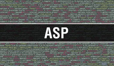 Programlama kodu soyut teknoloji backgro üzerine yazılmış Asp metin