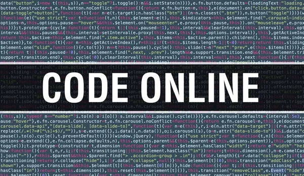 code online text written on Programming code abstract technology