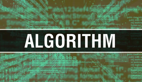ALGORITHM avec texte de code Java numérique. ALGORITHM et l'ordinateur donc — Photo