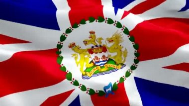 İngiliz Hong Kong bayrağı sallıyor. Ulusal 3d Hong Kong bağımsızlık bayrağı sallanıyor. İngiliz Hong Kong 'un kusursuz döngü animasyonunun işareti. Hong Kong bağımsızlık bayrağı. Hong Kong bayrağı