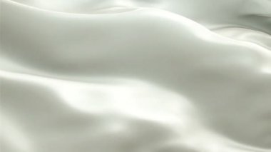 Bej renkli arkaplan videosunun fildişi ipek bayrak animasyonu rüzgarda sallanıyor. Gerçekçi fildişi bayraklı arka plan. Bej renkli Bayrak Döngüsü Kapatma 1080p Full Hd görüntüsü. Bej inci saten bayrak 