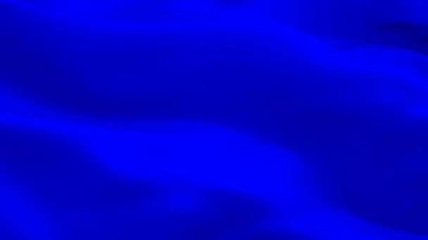Bandera Azul Seda Animación Fondo Color Mar Vídeo Ondeando Viento — Vídeo de stock