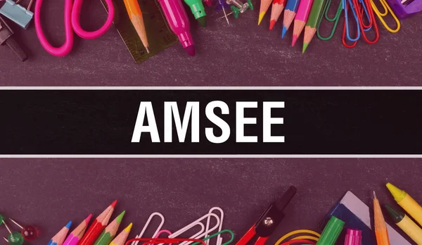 AMSEE text written on Education background of Back to School con