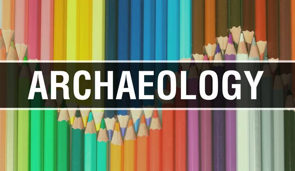 Illustrazione del concetto di archeologia su Back to School banner con E — Foto Stock