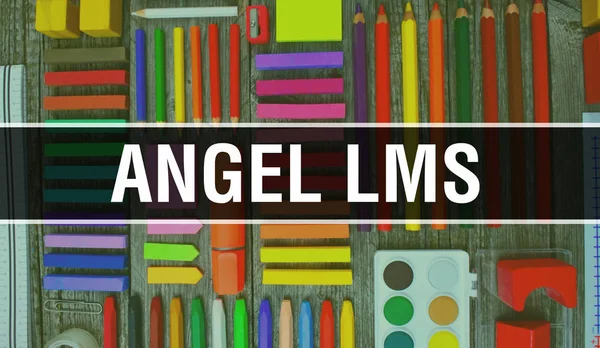 ANGEL LMS text with Back to school wallpaper. ANGEL LMS and Scho