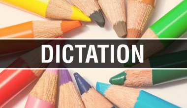 Edu 'nun renkli ögelerinden doku içeren dikte kavramı pankartı