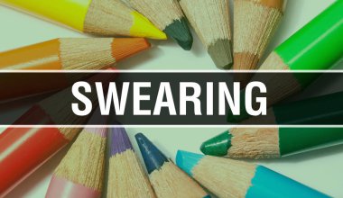 Eğitimin renkli ögelerinden doku içeren küfür konsepti afişi