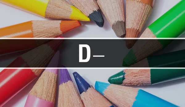 D banner concepto con textura de artículos coloridos de la educación — Foto de Stock