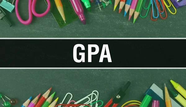 Text Gpa napsaný na pozadí vzdělávání Back to School Conce — Stock fotografie