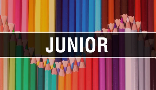 Junior koncept ilustrace na Zpět do školy banner s Educat — Stock fotografie