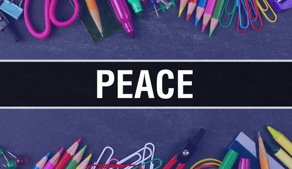 Peace text written on Education background of Back to School con — ストック写真