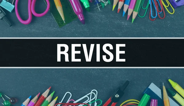 Revise text written on Education background of Back to School co — Stock Photo, Image