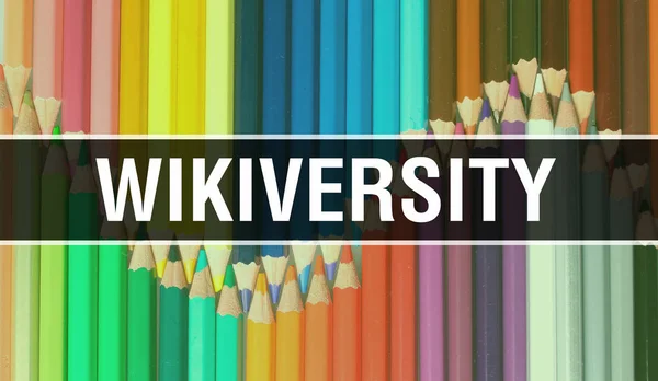 Ilustração do conceito Wikiversity no banner Back to School com E — Fotografia de Stock