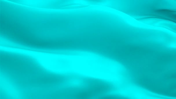 Cyan Background Flag Video Waving Wind Realistic Aqua Turquoise Background — Stock Video