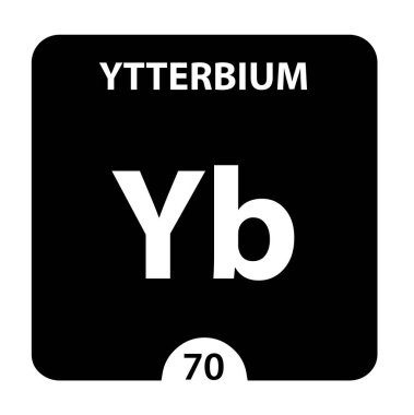 Ytterbium sembolü. Ytterbium 'u atom numarası ve atomik w ile imzala