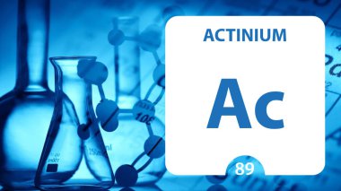 Aktinyum klima, kimyasal element işareti. 3D görüntüleme hangi noktadan izole edildi