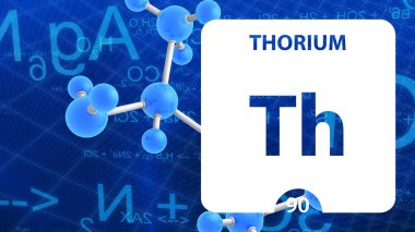 Toryum Th, kimyasal element işareti. Whit üzerinde 3D görüntüleme
