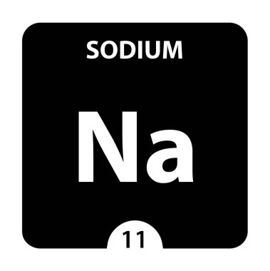Sodyum sembolü. Atom numarası ve atomik ağırlığı olan Sodyumu imzala.