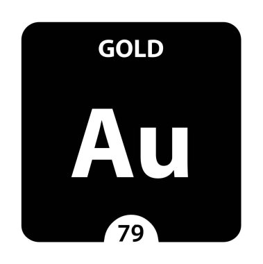 Altın sembol. Atom numarası ve atom ağırlığı olan Altın 'ı imzalayın. Au! 