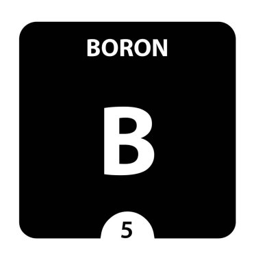 Boron B kimyasal elementi. Atom numaralı Boron işareti. Chemica