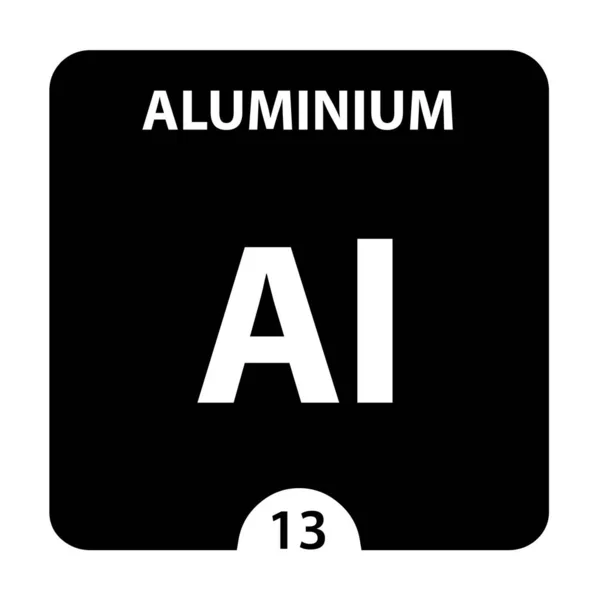 Aluminiowy symbol. Zarejestruj Aluminium z liczbą atomową i atomową w — Zdjęcie stockowe