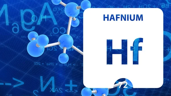 Hafnium Hf, kémiai elem jel. 3d renderelés izolált whit — Stock Fotó