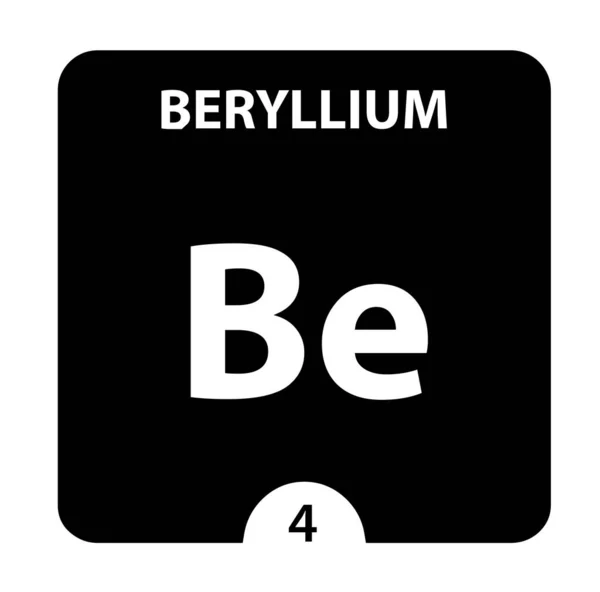 Berillium szimbólum. Aláírás Berillium atomszámmal és atomi w — Stock Fotó