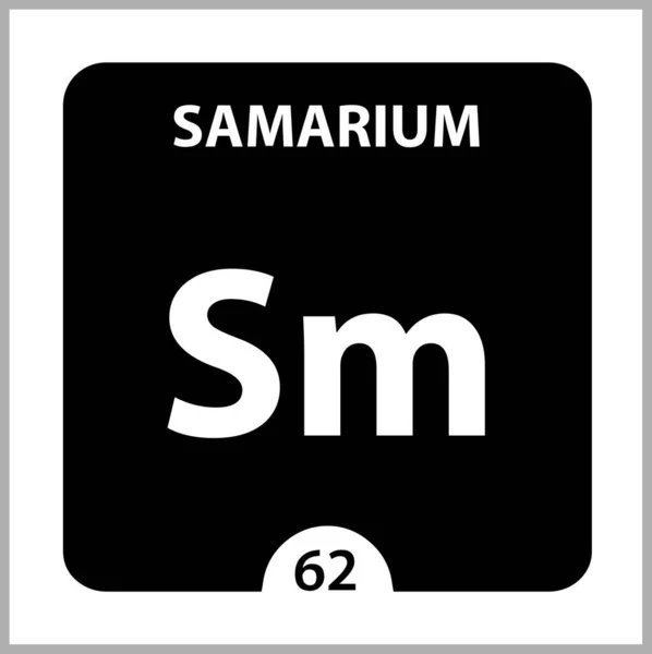 Símbolo de samário. Sinal Samário com número atômico e wei atômico — Fotografia de Stock
