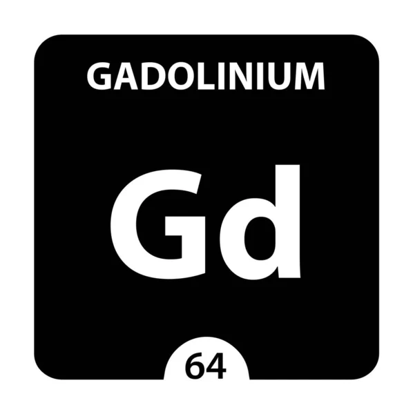 Gadolinium symbool. Teken Gadolinium met atoomnummer en atoomnummer — Stockfoto