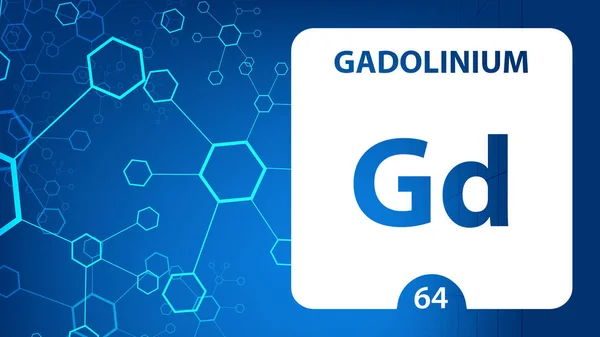 Gadolínium 64 elem. Alkáliföldfémek. Kémiai elem o — Stock Fotó