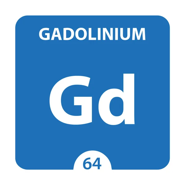 Gadolinium Chemical 64 element van periodiek systeem. Molecuul en C — Stockfoto