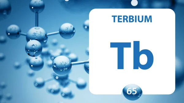 Terbium Tb, signe chimique. rendu 3D isolé sur whit — Photo