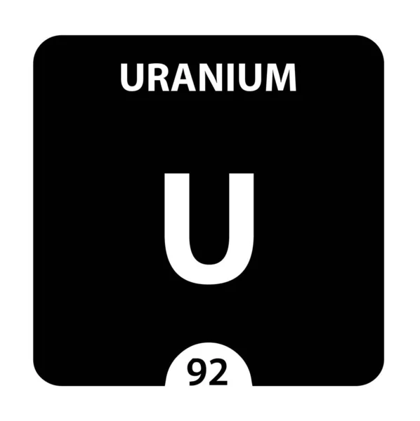 Символ урану. Знак урану з атомним числом та атомною вагою — стокове фото