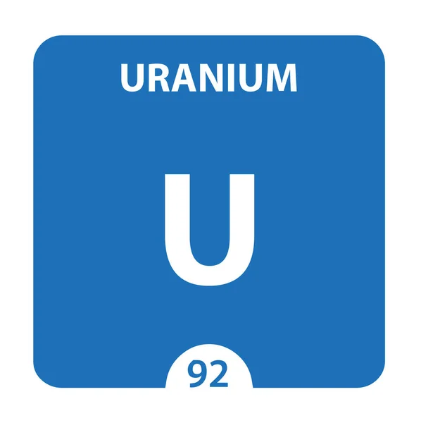 Periyodik cetvelde Uranyum Kimyasal 92 elementi. Molekül ve İletişim — Stok fotoğraf
