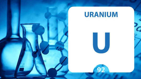 Uranium U, chemisch element teken. 3d rendering geïsoleerd op wit — Stockfoto