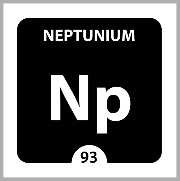 Símbolo de Neptunium. Señal Neptunium con número atómico y w atómico — Foto de Stock