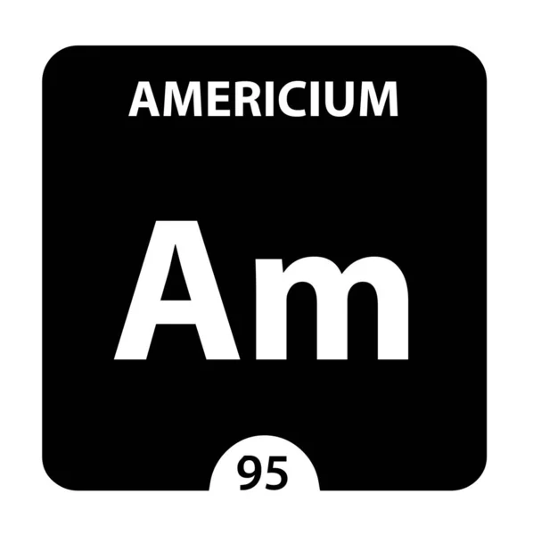 Symbole Americium. Signe Americium avec numéro atomique et w atomique — Photo