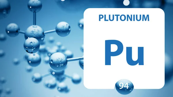 Plutonio Pu, segno dell'elemento chimico. rendering 3D isolato su wh — Foto Stock