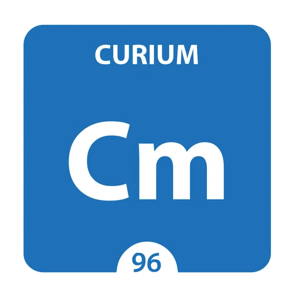 Curium Chemical 96 elemento de tabela periódica. Molécula e Comu — Fotografia de Stock