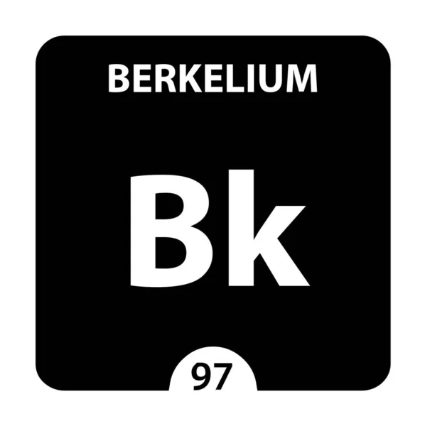 Symbol berkelium. Podpisz Berkelium z liczbą atomową i atomową w — Zdjęcie stockowe