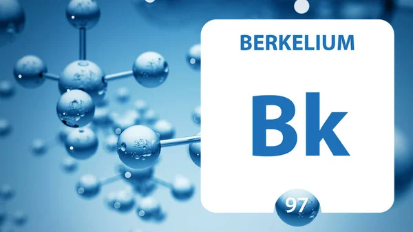 Berkelium Bk, kemisk elementskylt. 3D-rendering isolerad vid wh — Stockfoto