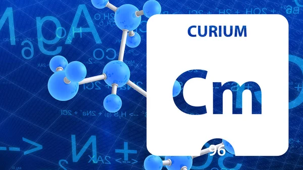 Curium Cm, kémiai elem jel. 3d renderelés izolált fehér — Stock Fotó