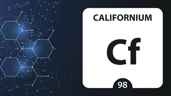 Californium 98 élément. Métaux alcalins de terre. Élément chimique — Photo