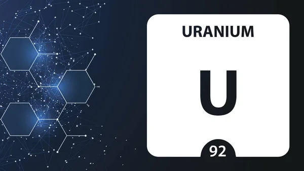 Uranium 92 element. Alkalische aardmetalen. Chemisch element van M — Stockfoto