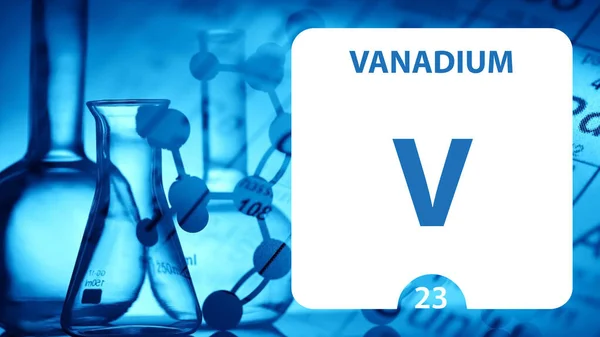 Vanadium v, Zeichen des chemischen Elements. 3D-Darstellung isoliert auf whit — Stockfoto