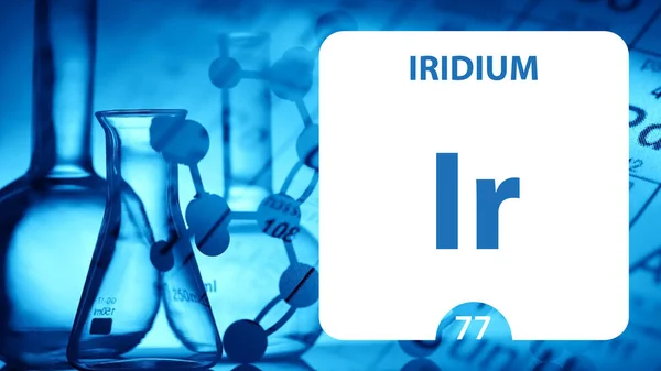 İridyum Ir, kimyasal element işareti. Whit üzerinde 3D görüntüleme — Stok fotoğraf