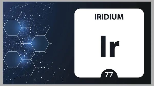 Iridium 77-element. Alkaliska jordmetaller. Kemisk beståndsdel i M — Stockfoto